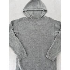 PAKA Hoodie Sweater Size Large Royal Alpaca Wool Gray Handknit Peru L Unisex